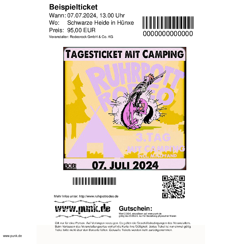 : Sonntagsticket inkl. Camping - Ruhrpott Rodeo 24