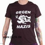 Gegen Nazis-Girlieshirt, schwarz