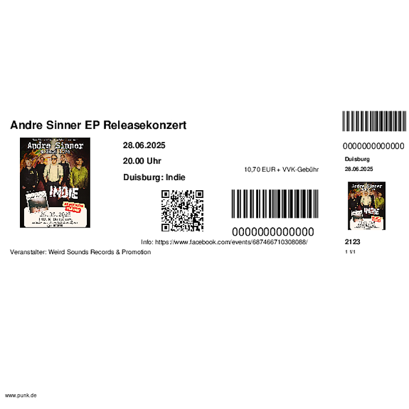 : HardTicket Andre Sinner EP Releasekonzert