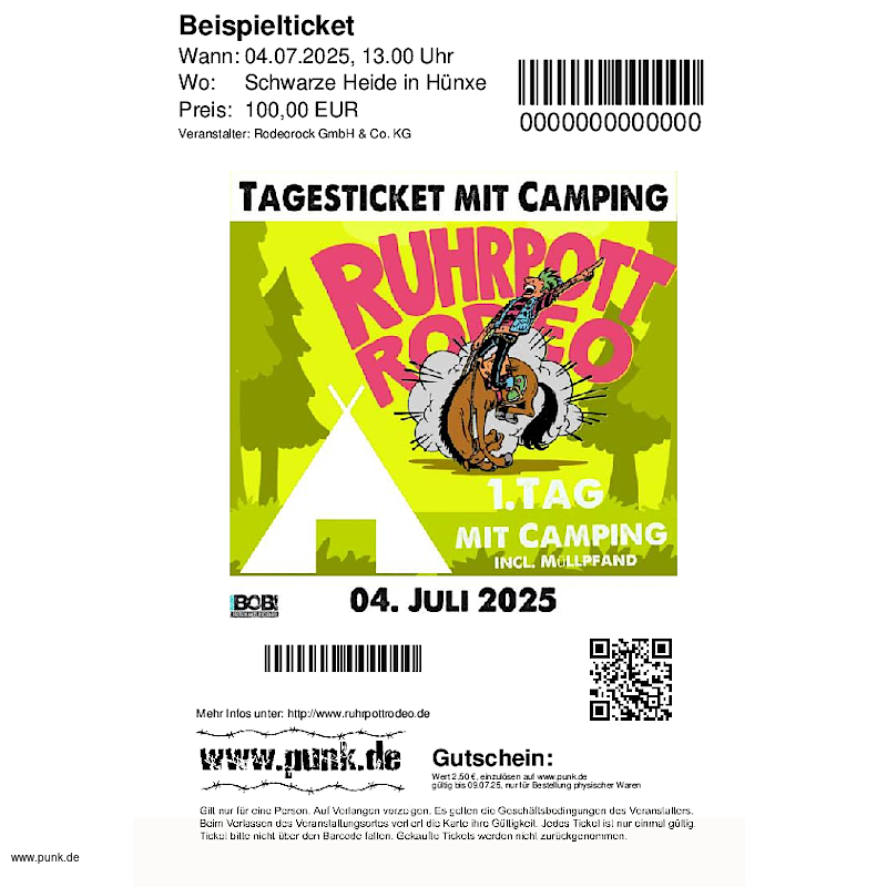 : Freitagsticket inkl. Camping - Ruhrpott Rodeo 25