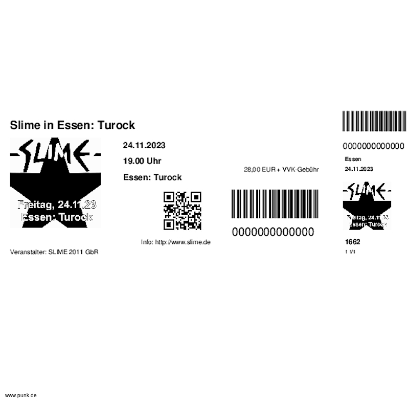 : HardTicket Slime in Essen: Turock