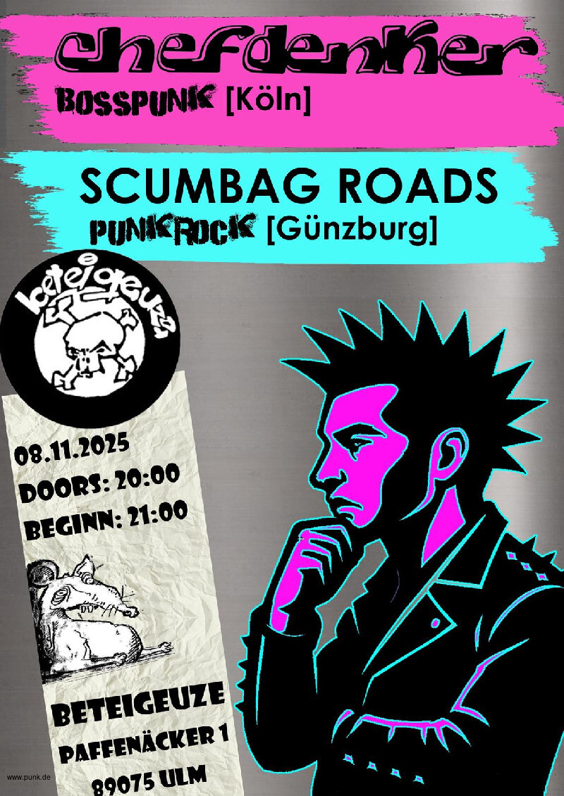 : HardTicket CHEFDENKER & SCUMBAG ROADS