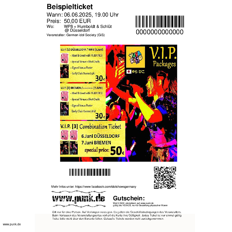 : YURAPICO Düsseldorf+Bremen Combi-VIP 6./7. Juni 25