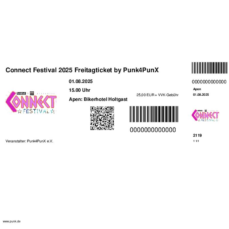 : HardTicket Connect Festival 2025 Freitagticket by Punk4PunX